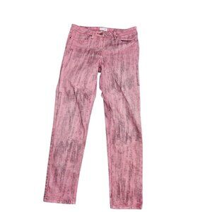 Creation L Straight‎ Jeans Womens 8 Pink Black Mid Rise Stretch Denim